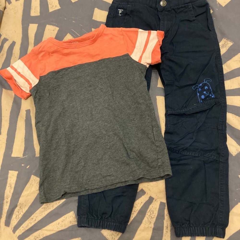 Mini Boden shirt and Polarn O Pyret pants 5T